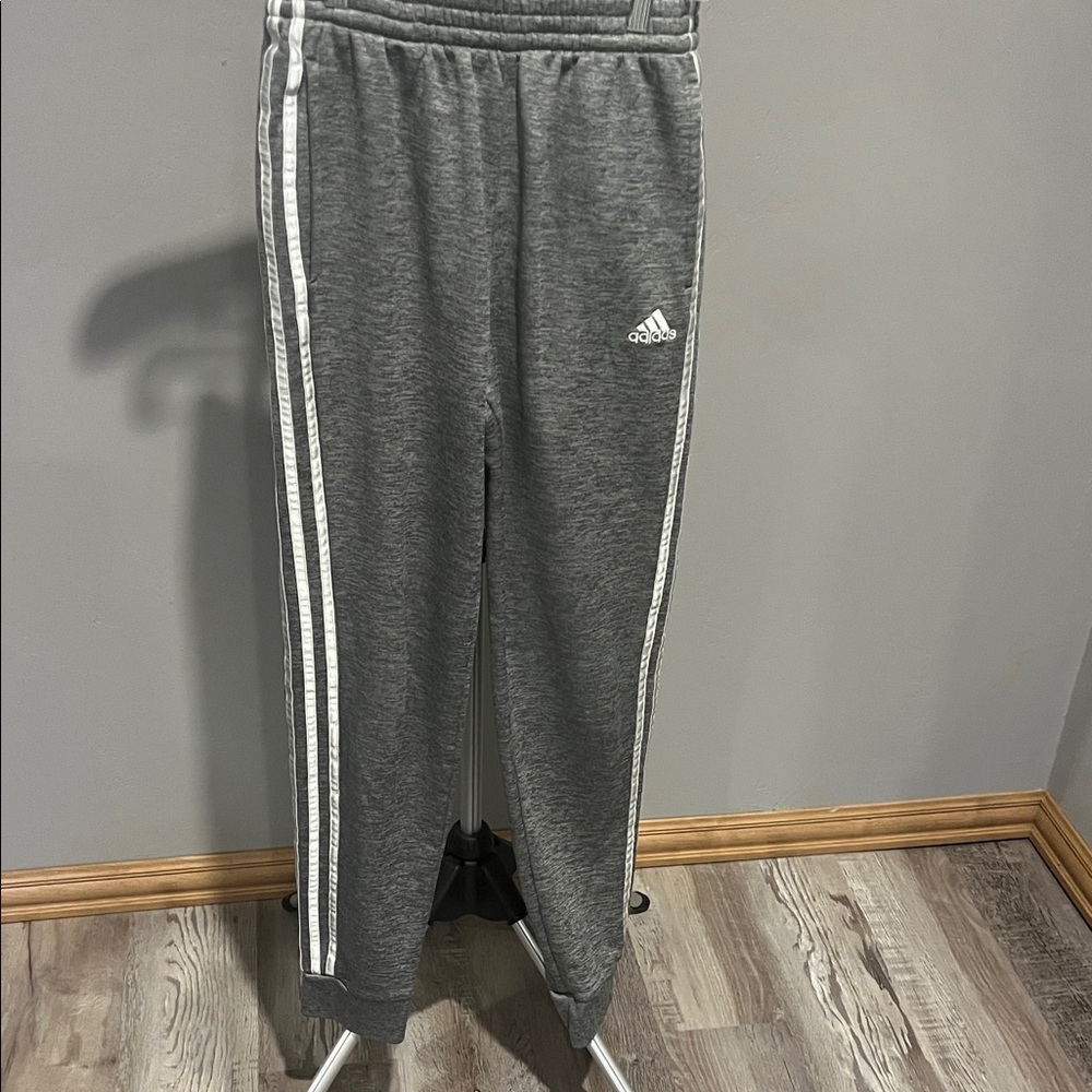 Adidas Kids Charcoal Joggers with White Stripes 14/16 (318)